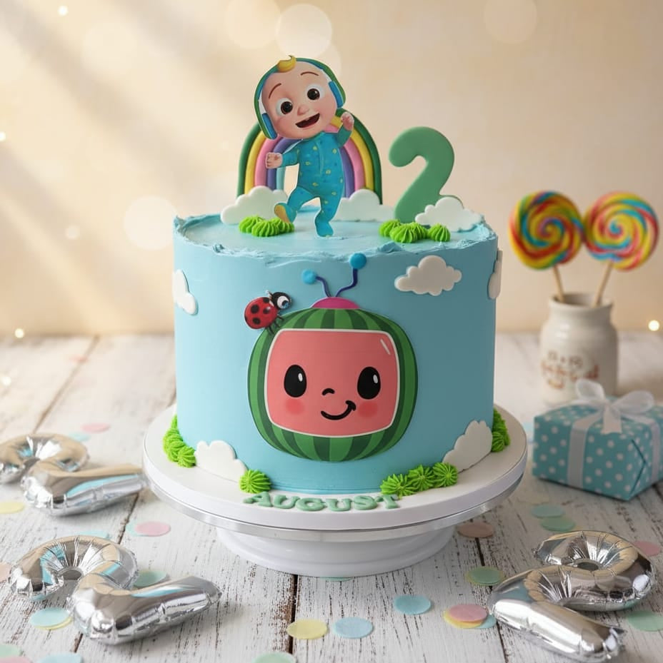 Cocomelon Themed Birthday Cake